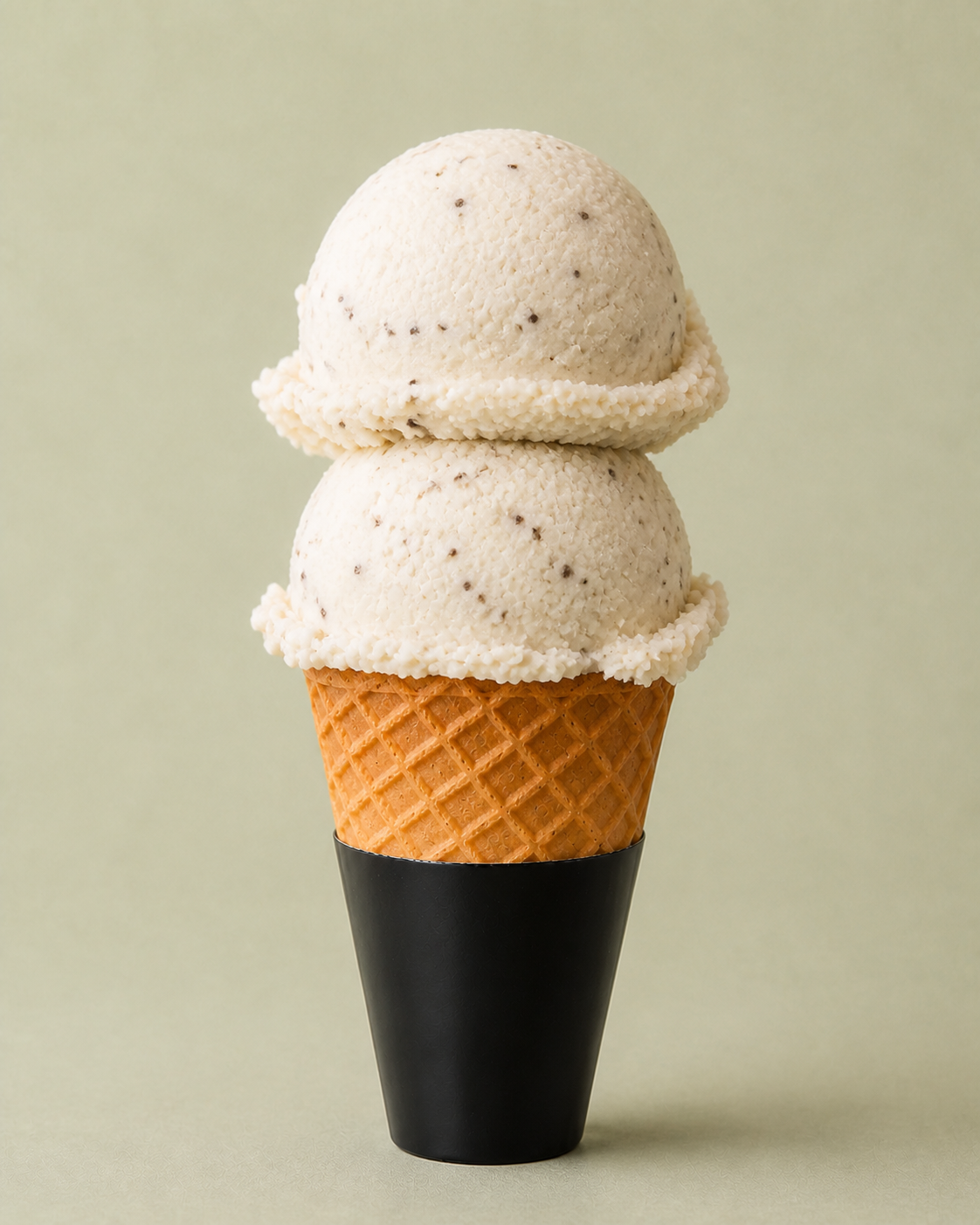 Cono de helado Limón con chía y Guanábana